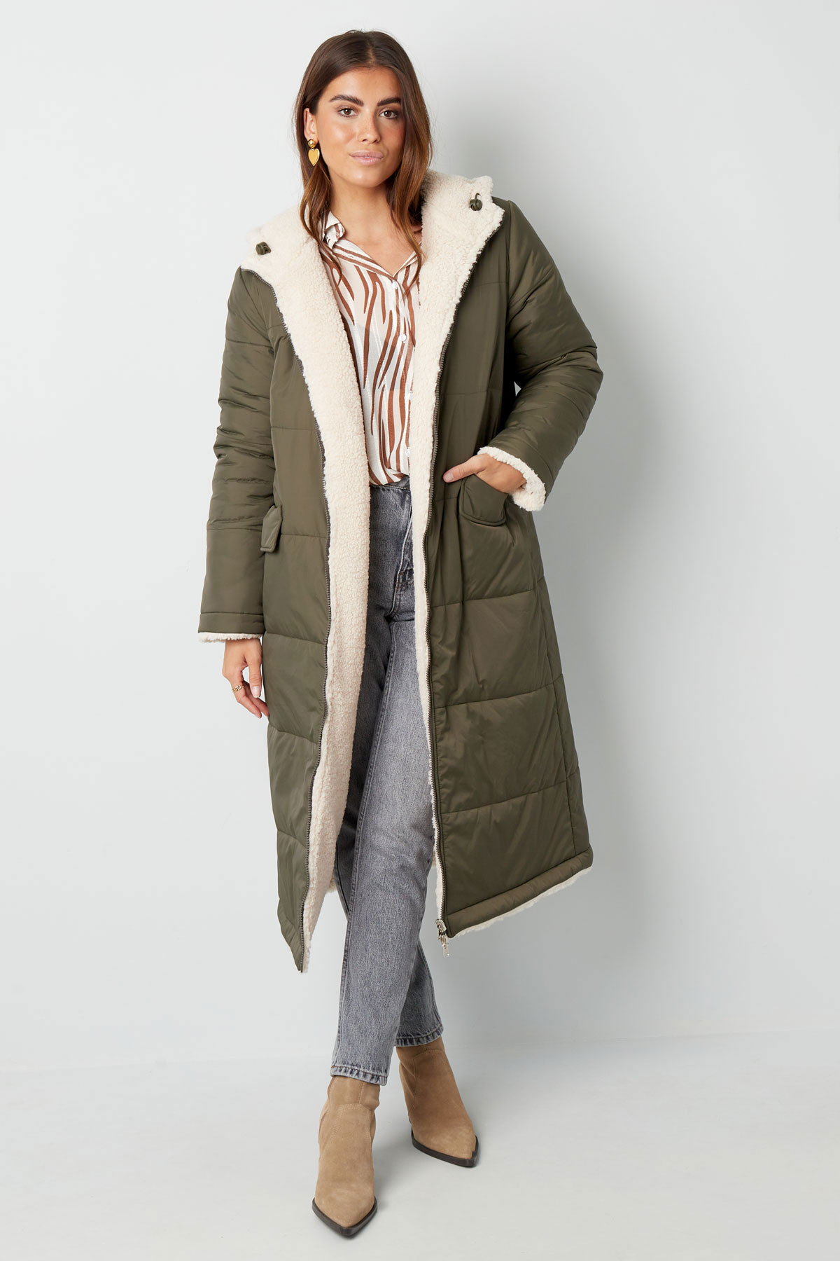 Nylon long coat - Brown - L h5 Picture6